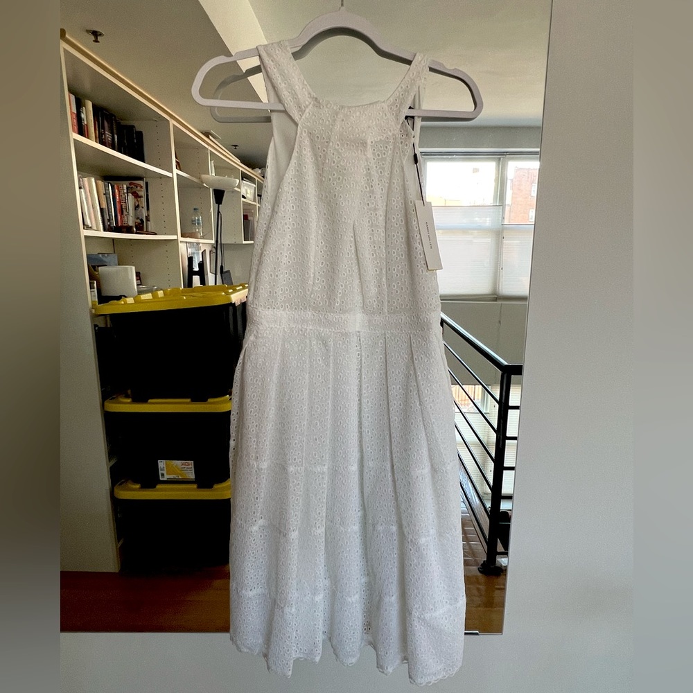 White Karen Millen eyelet midi dress